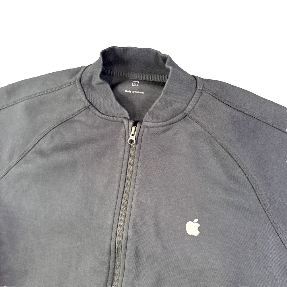 Apple Store Employee Jacket Mens Large Black‎ Raglan Sleeve Full Zip Workwear